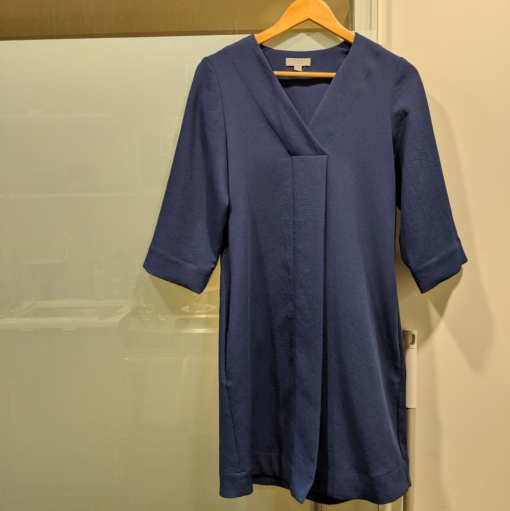 COS faux wrap v neck dress size 2